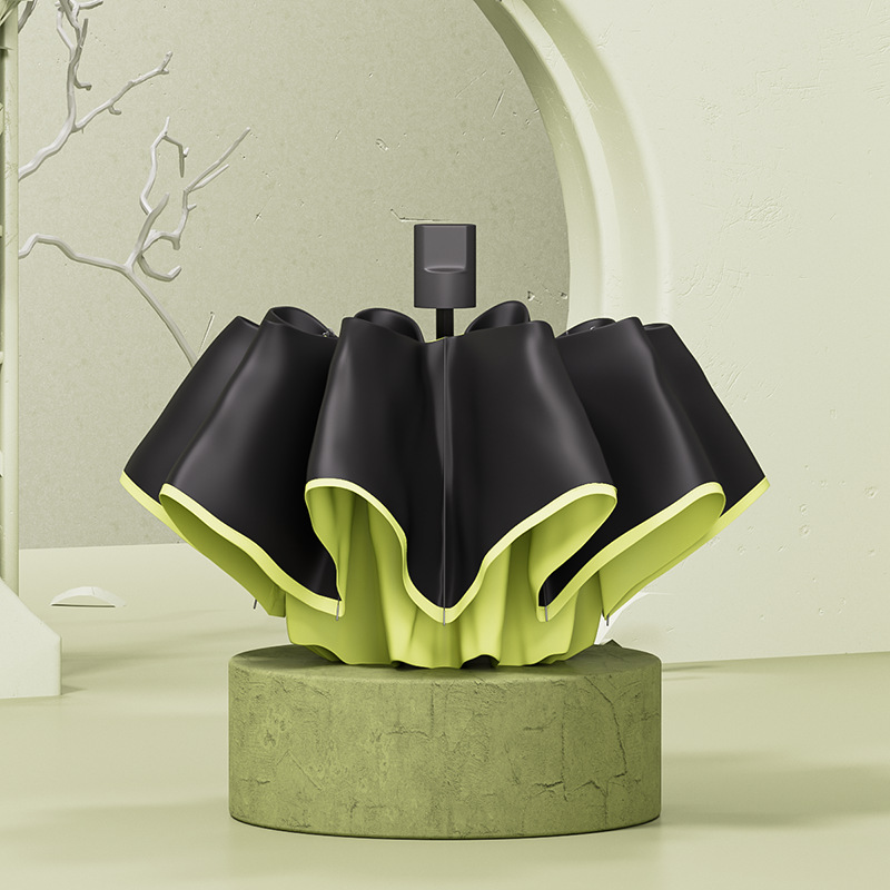 Paraguas plegable mini tipo cápsula para mujer "Rain Enjoy", de alta gama, protección solar/UV, para sol y lluvia.