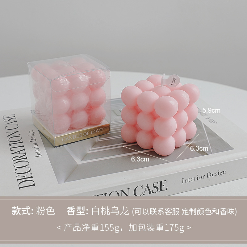 Adornos de fragancias de alta gama, recuerdos creativos, regalos personalizados transfronterizos, velas aromáticas cúbicas hechas a mano