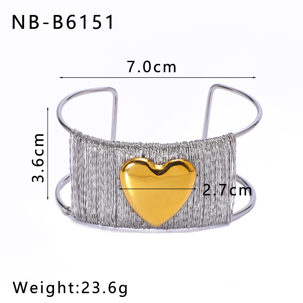 304 Stainless Steel Material Heart Shape Pattern Women's Gender Retro, Simple Style Style Retro Simple Style Heart Shape 304 Stainless Steel Bangle In Bulk
