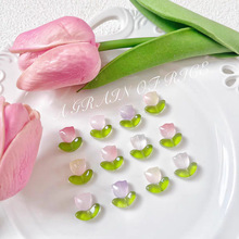 捷克琉璃ins郁金香散珠DIY手作串珠耳饰手链项链材料配件ins风