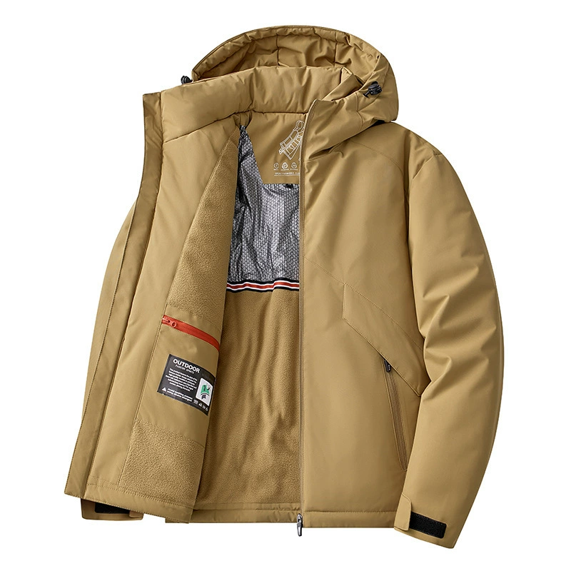 Графеновая хлопчатобумажная одежда мужской бархат утолщенный теплый холодный хлопчатобумажный куртка зимняя мужская капюшон с капюшоном зимняя