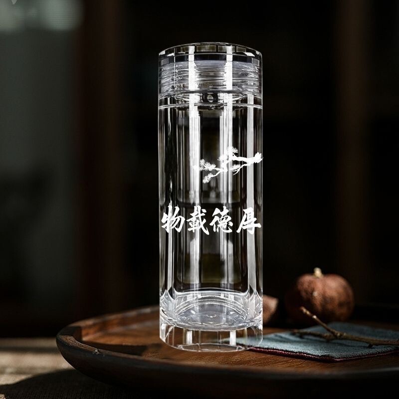 东海天然原矿原石杯500ml车载办公定.制logo广告高档水晶玻璃茶杯|undefined