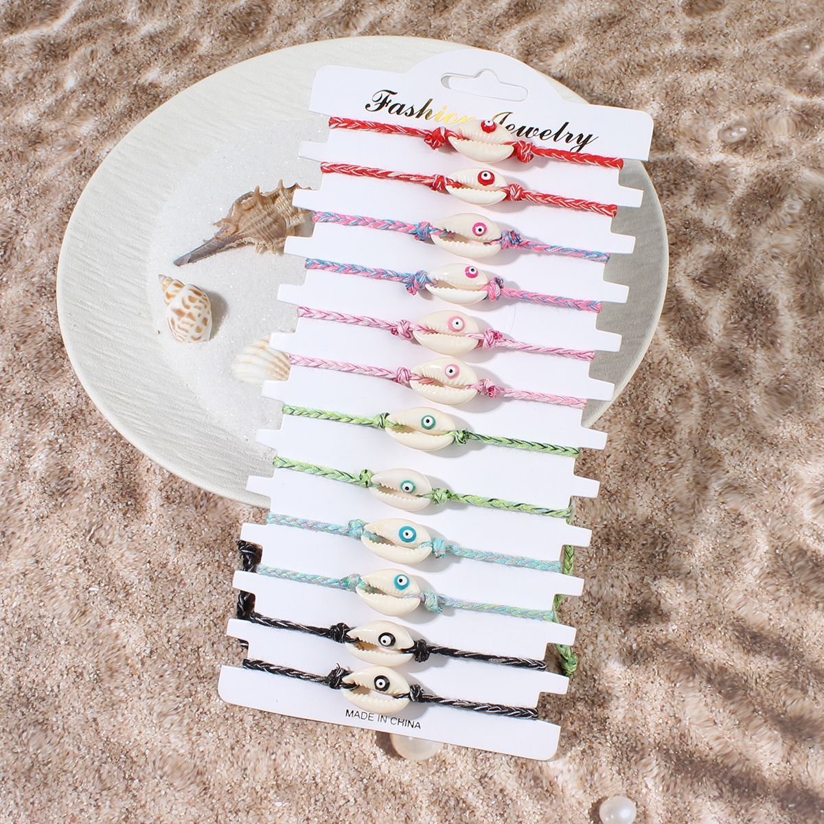 50g Weight Bracelets Classification Beaded, rope Chain Material Beaded Chain Chain Type 1 Set Quantity Casual, Beach Occasion turquoise, rope, Shell Material Geometric, Starfish, Eye Pattern Spring&Summer Season Unisex Gender Vacation Style Vacation Geometric Starfish Eye Turquoise Rope Shell Beaded Chain Beaded Bracelets Wholesale 10