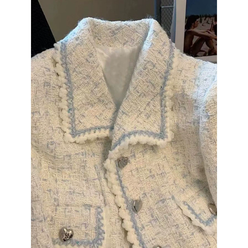 Пальто осенняя модная короткая куртка, стиль Chanel, французский стиль