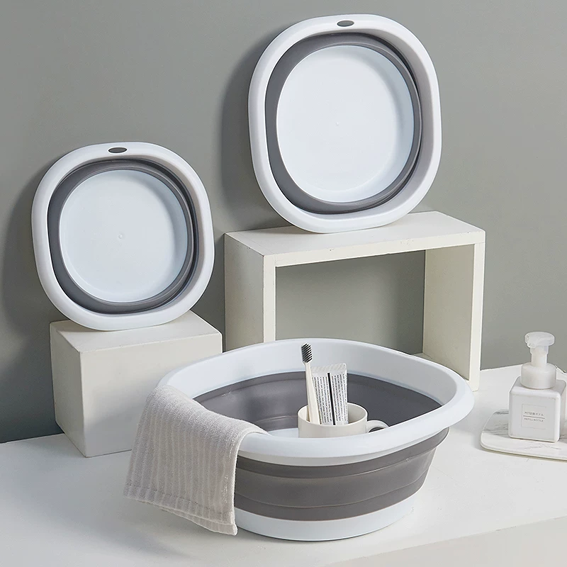 Foldable plastic capacious handheld washbasin for students