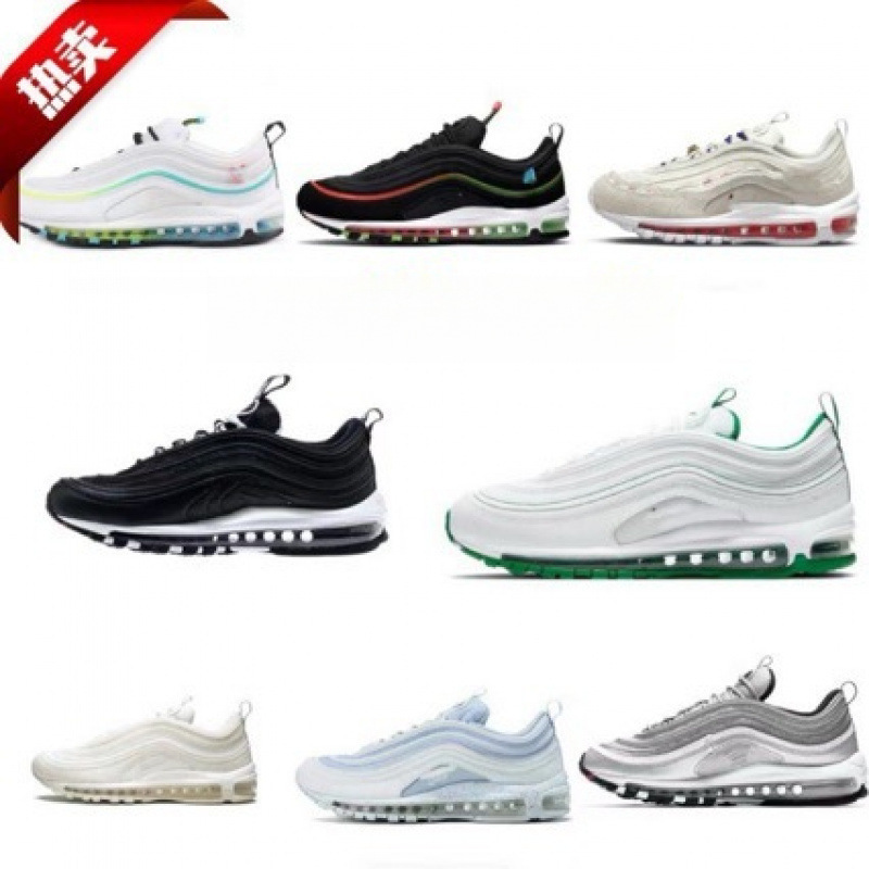 Putian Shoes New Model Pure Original Max97 Full-Length Large Air Cushion Company-Grade Silver Bullet Sports Running Shoes Wholesale