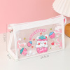 Cartoon capacious cute pencil case, high quality Japanese cosmetic bag, for secondary school