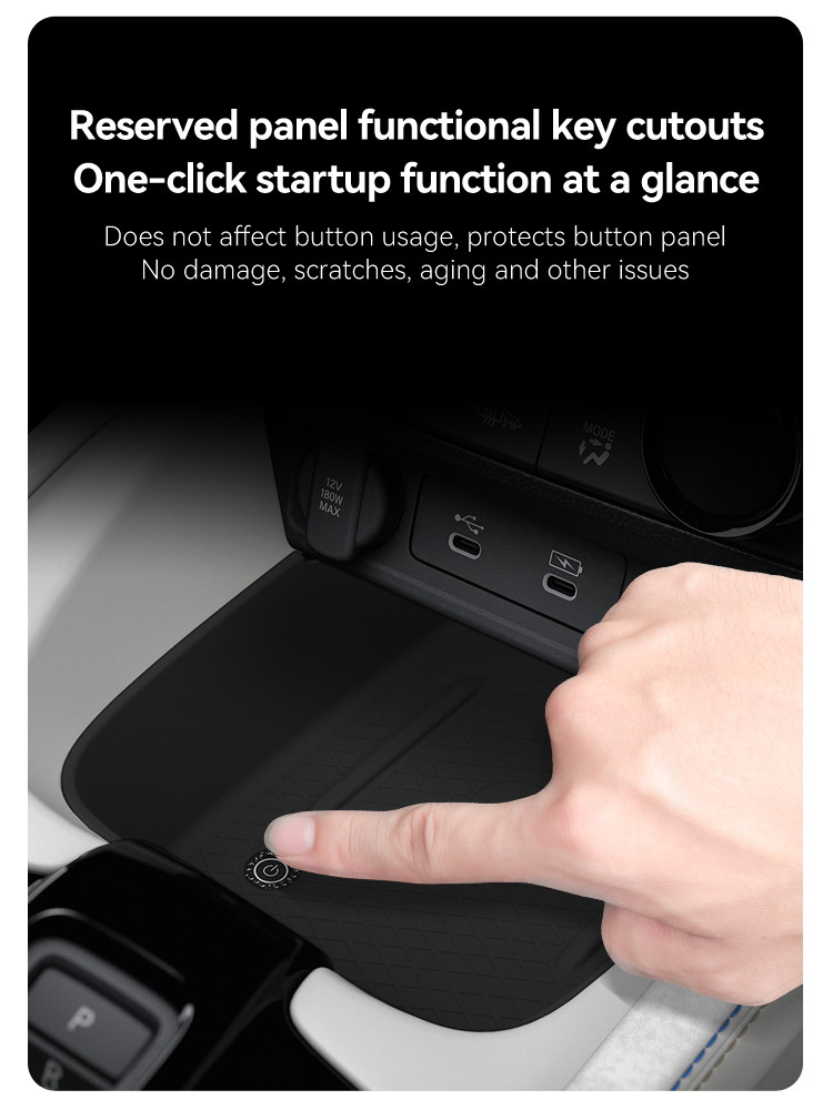 Suitable for 25 models of Road Prelude, wireless charging silicone anti-slip mat, central control protection, car accessories, modification parts