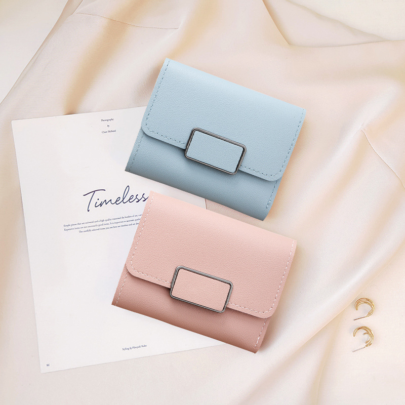 Cross-Border Korean-Style Women's Wallet, Solid Color, Multiple Card Slots, 70% off Wallet Slots, Horizontal Lock Clasp, Clutch Bag, Versatile and Portable