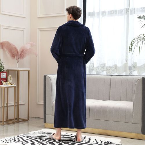 Amazon Same Style Men's Robe Autumn and Winter Coral Fleece Bath Robe Bath Suit Home Clothes Thick Pajamas Men's Robes