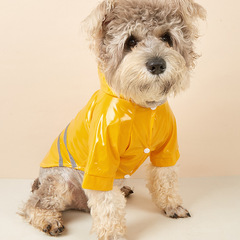 Amazon Dog Raincoat PU Reflective Strip Hooded Puppy Raincoat Teddy Bichon Pet Raincoat Factory Wholesale