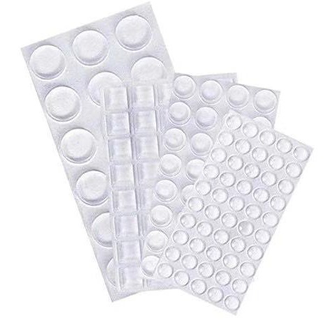 En stock de silicona transparente anti-colisión patrón de grano de goma almohadilla de goma muebles almohadilla de pie autoadhesiva transparente hemisférica almohadilla de goma de vidrio