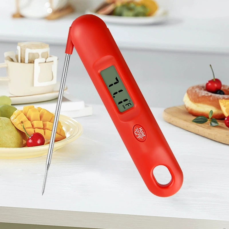 Термометр для продуктов питания для трансграничной торговли, портативный складной электронный термометр-щуп для барбекю на открытом воздухе, высокоточный, от производителя