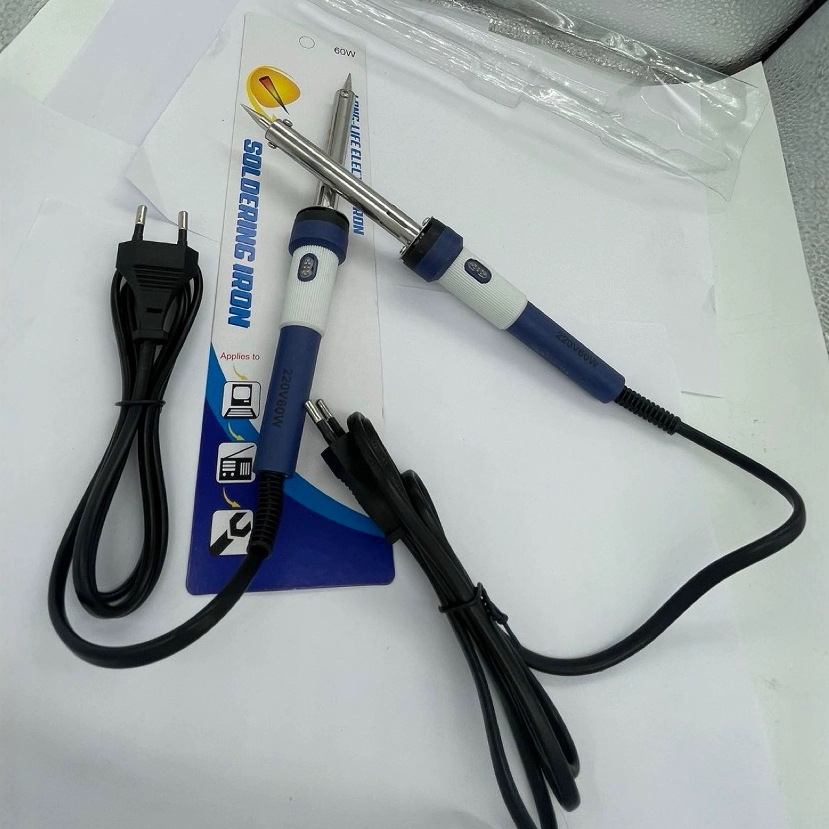 60W电烙铁焊接工具家用手持式电焊笔外热电烙铁维修工具带灯烙铁