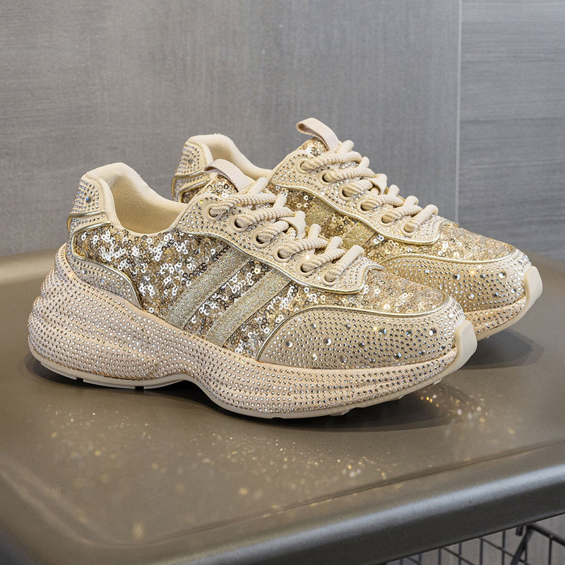 2026 Autumn New Model Women's Fashionable Sequin Sports Casual Shoes with Rhinestones, Versatile Running Shoes 2026 Autumn New Model Women's Fashionable Sequin Sports Casual Shoes with Rhinestones, Versatile Running Shoes