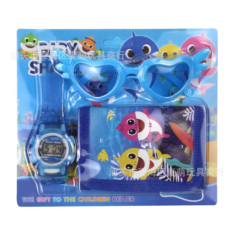 Jelly Watch + Wallet Set Children's Cartoon Stitch Electronic Watch Toy Small Merchandise Gift