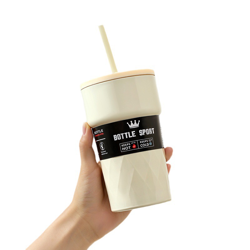 Transfronterizo nuevo 304 taza de vacío de acero inoxidable de alto aspecto taza de paja al aire libre conveniente calentador de hielo taza de coche