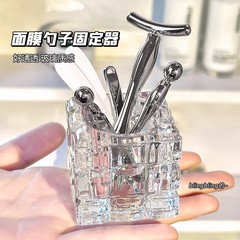 マスクのスプーンの収納箱の小さいサイズの透明な高顔のガラスの鏡の棚のデスクトップのアイクリームのスティックブラシの収納箱
