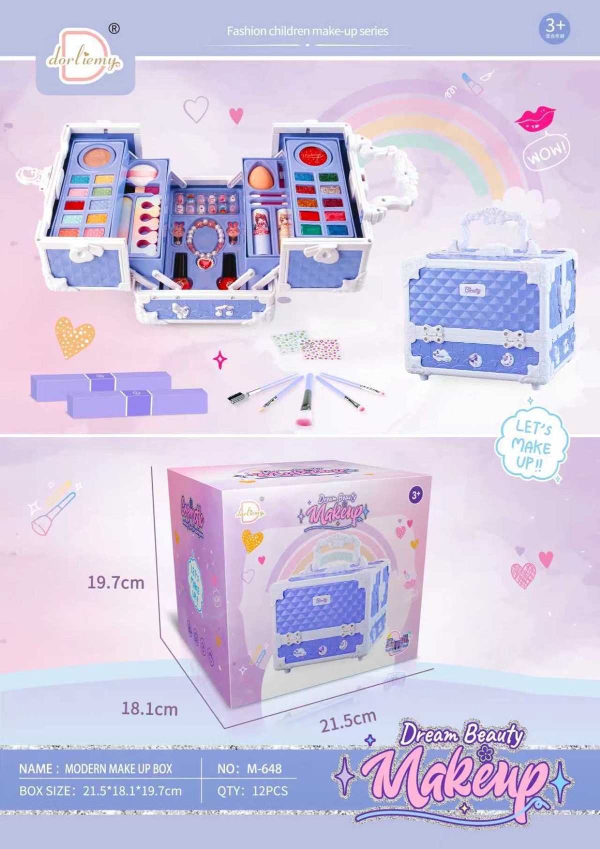 Transfronterizos niños simulación de joyas de maquillaje esmalte de uñas casa maquillaje lápiz labial caja de mano mesa de maquillaje juguetes
