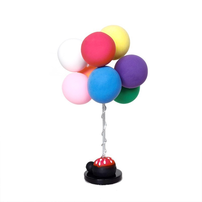 厂家直供创意汽车摆件告白气球车载装饰品仪表台小车七彩气球插件