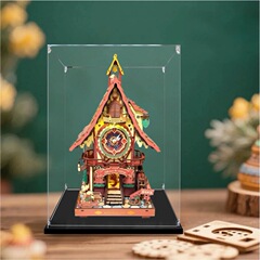 アクリルディスプレイボックスは、Ruoke カッコー時計小さな家手作り diy キャビン防塵モデル収納ボックスに適しています