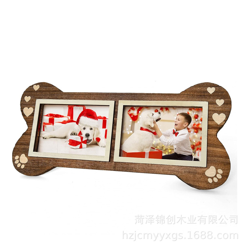 Cross-border wooden photo frame dog cat commemorative pet supplies living room bedroom photo frame table solid wood pet photo frame