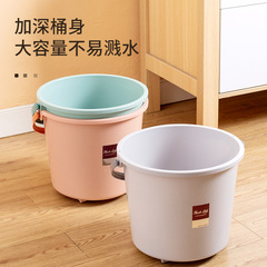 批髮帶輪子家用加厚拖地拖把桶塑料旋轉擰水墩布單桶手動擠水桶地