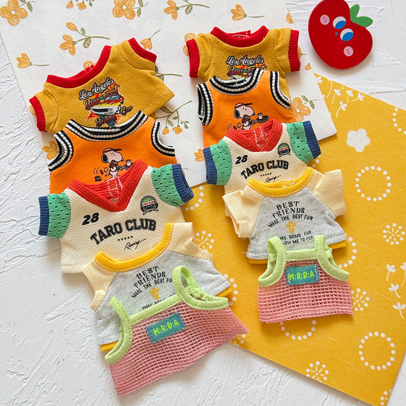 Only the Clothes】Labubu Nyota Doll Outfit Set Macaron Colorful T-Shirt Cool Stylish Top T-Shirt