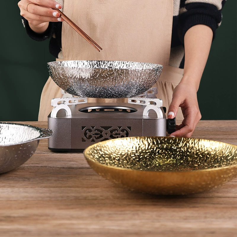 Двенадцать краев снежинки сухой горшок тарелка из нержавеющей стали трехслойный стальной молоток