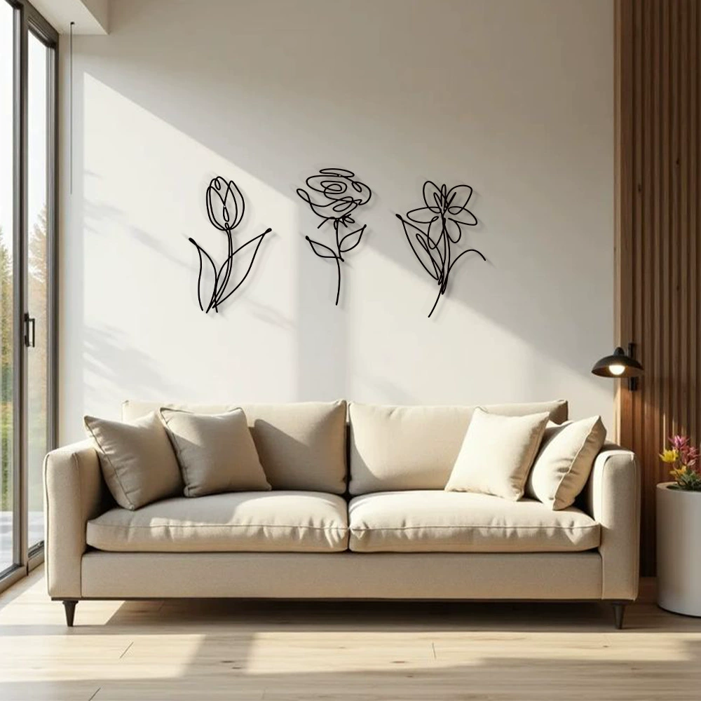 Скандинавское искусство ветер цветы металлические поделки креативный дизайн розы тюльпан украшения стены трансграничной стены