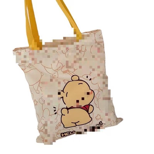 Canvas bag for women, single-shoulder crossbody, large-capacity eco-friendly shopping bag, handbag, cotton bag, cartoon