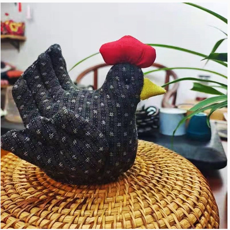 Patchwork DIY bordado material hecho a mano paquete impreso tela de algodón principiante almacenamiento cesta patchwork muñeca pollo