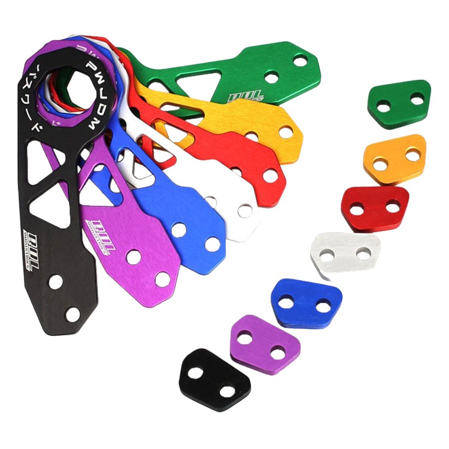 Modificación del coche gancho del remolque delantero estilo europeo colorido multicolor pequeño remolque gancho aleación de aluminio diamante remolque gancho AK-8108