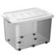 Transparent storage box large one-piece clothes quilt plastic household toy storage box finishing artifact box basket