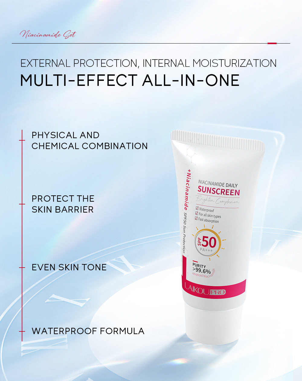 Cross-border LAIKOU Laikou pro Nicotinamide Daytime sunscreen50g Hydrating, Moisturizing and Isolating one-piece consignment undefined