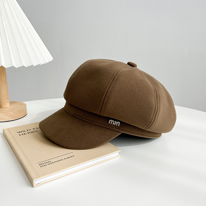 Corea del Sur nicho octogonal sombrero moda femenina Otoño e Invierno estilo coreano cara de aspecto pequeño todo partido boina retro de lana pintor sombrero