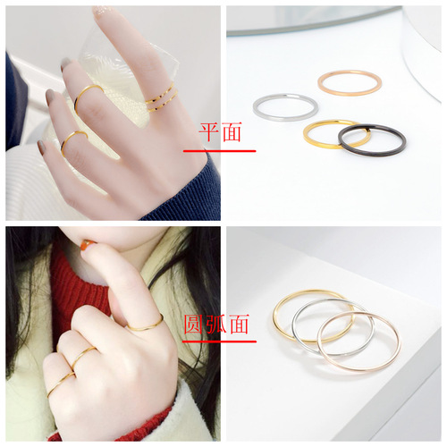 Minimalist Luxury Design Titanium Steel Fine Ring for Women, Korean Style Personality Small Circle Couple's Ring, Cross-border Jewelry Wholesale