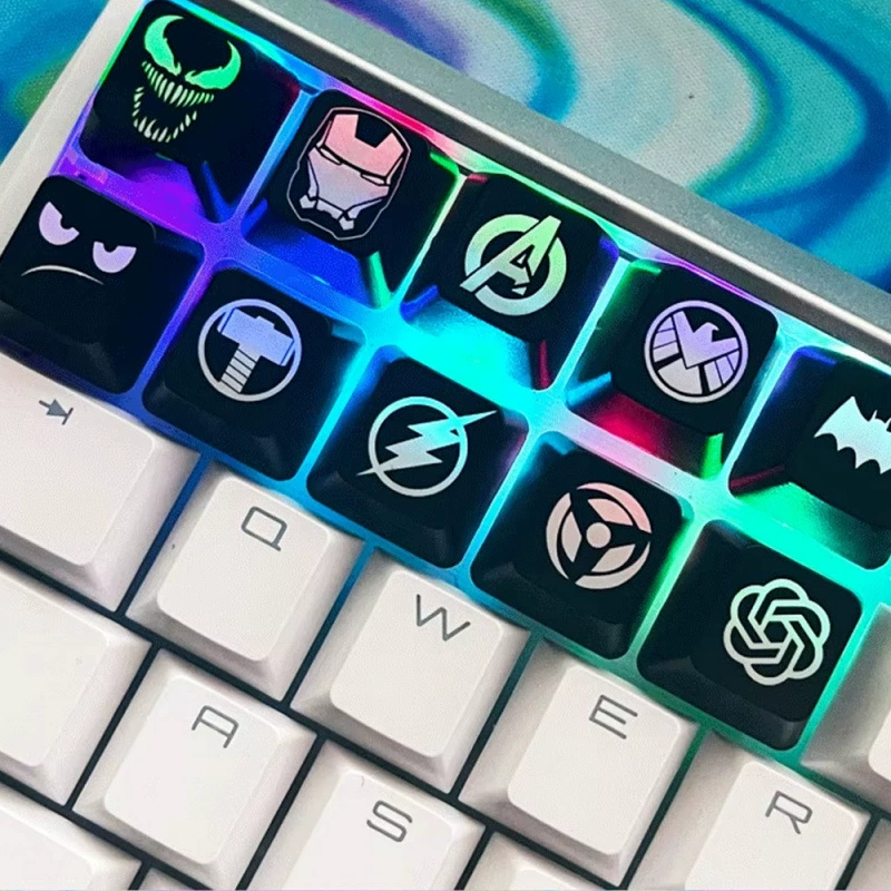ABS-материал, прозрачность пиксель любви ESC+WASD+стрелки, персональная механическая клавиатура MX крест хризантема-ключевыеcaps
