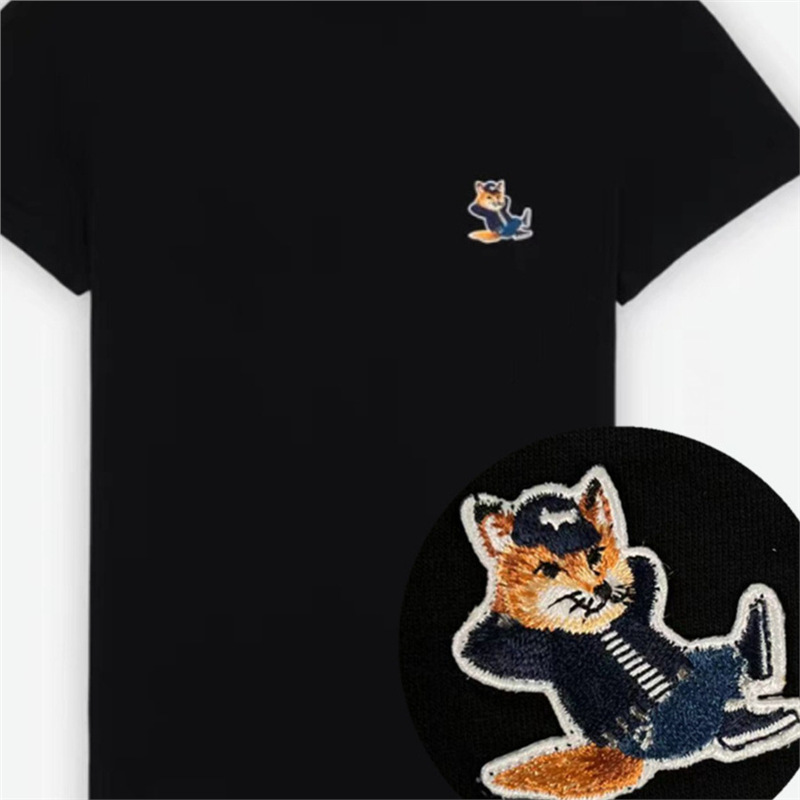 23Ss French Blue Dress Chillax Fox Lazy Fox 100% Cotton T-Shirt Short-Sleeved Men and Women 23Ss French Blue Dress Chillax Fox Lazy Fox 100% Cotton T-Shirt Short-Sleeved Men and Women