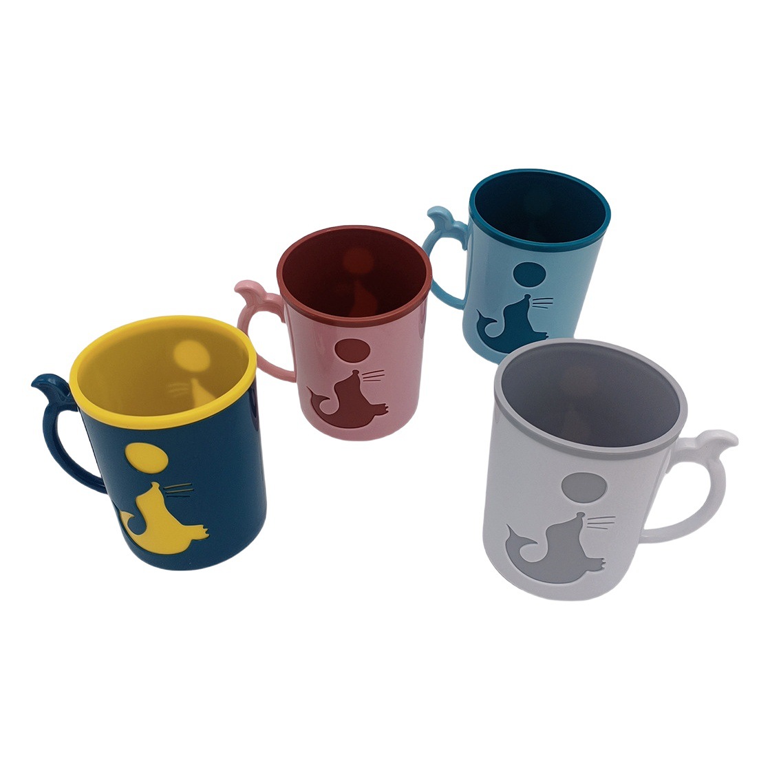 F1 931 328 # taza de plástico boutique creativo taza de enjuague bucal taza de cepillo de plástico con mango image 1