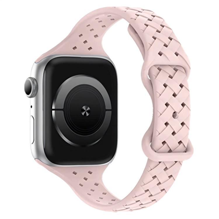 xDfind Butterfly Buckle trenzado correa estrecha de silicona para Apple Watch 42 / 44 / 45 / 46 / 49mm / Ap