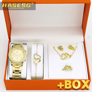 5pcs/set wristwatch �¿��ֱ�Ůʿ��������b���QʯӢ�������