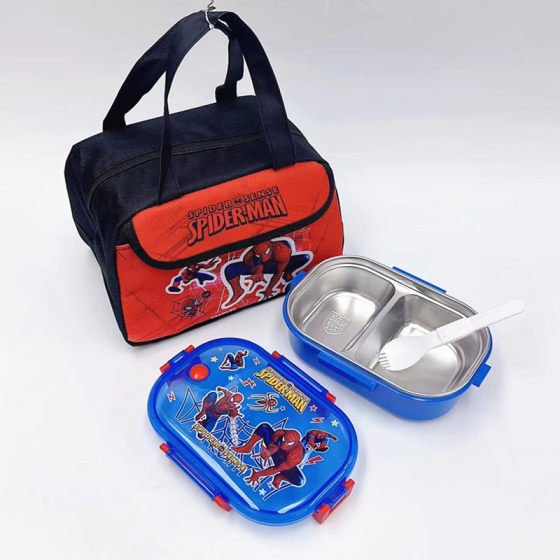 Kulomeng 304 Stainless Steel Lunch Box Set Cartoon Lunch Box Bag Stainless Steel Lunch Box Lunch Box for Students and Children