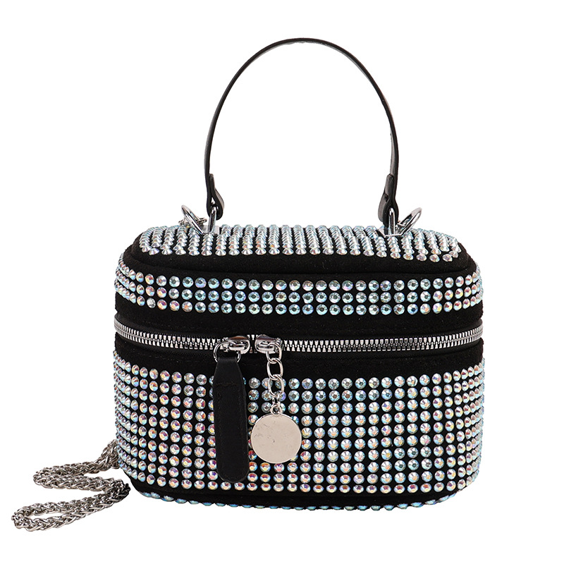 2023 bolso de diamantes de imitación diseño de nicho cadena crossbody bolso de gran capacidad para niñas personalizado ins bolsa de cosméticos