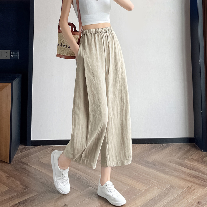 White Lyocell Tencel Linen Banana Pants for Women, Summer Thin Style 2026 New Model, Cropped Pants, Slimming Wide-Leg Pants 3983 White Lyocell Tencel Linen Banana Pants for Women, Summer Thin Style 2026 New Model, Cropped Pants, Slimming Wide-Leg Pants 3983