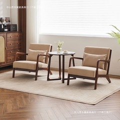 家庭用屋外テーブルと椅子、小さなアパート、怠惰な一人用無垢材ソファチェア、テラスバルコニー、ティーテーブルと椅子の3点セット