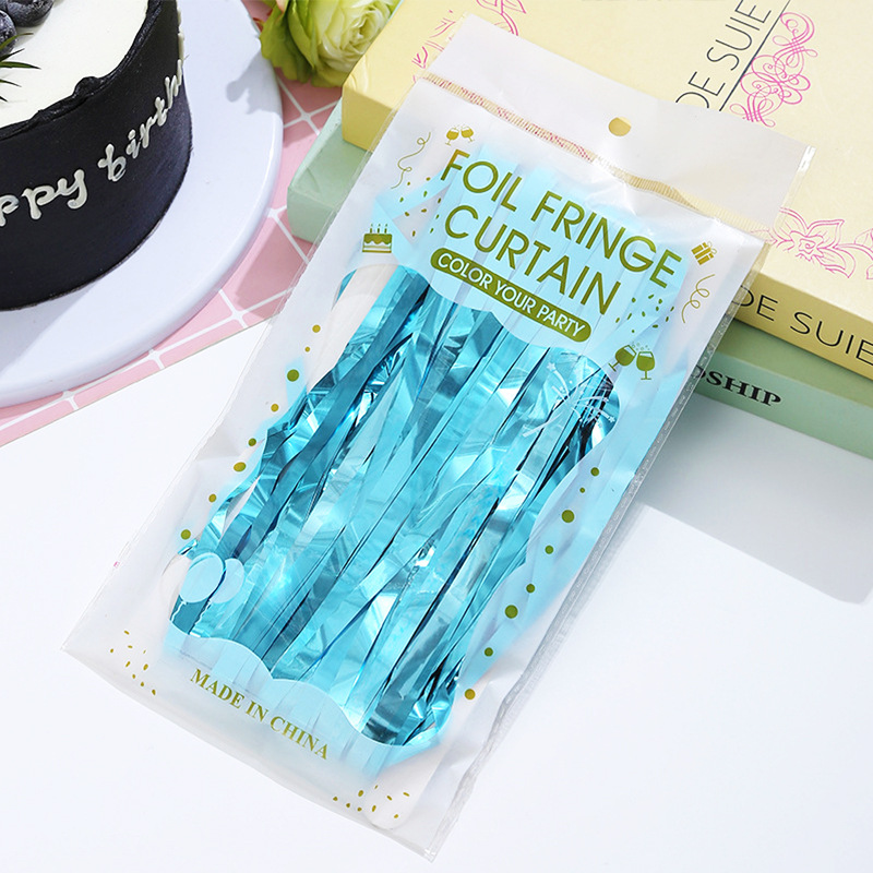Cortina de lluvia brillante de 1x2 metros para decoración de fiestas de cumpleaños, cortina de puerta, borlas para bodas, fondo de pared para exteriores