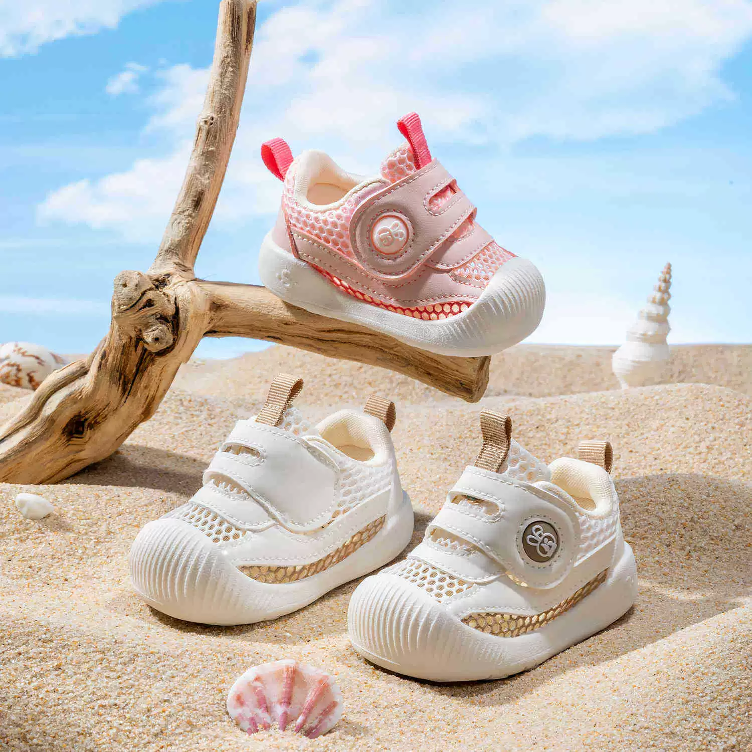 Детские ходунки летние 2025 летняя мягкая подошва сетчатая функциональная сетчатая обувь мужское сокровище детская обувь мягкая подошва оптом