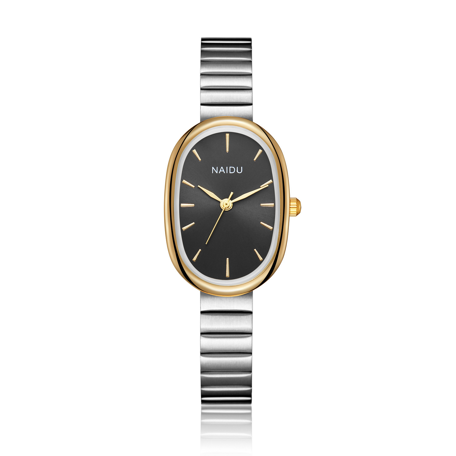Women's Fresh And Elegant Forest Style Quartz Watch Alloy Oval Dial Watch With Bamboo Strap_voghion.com