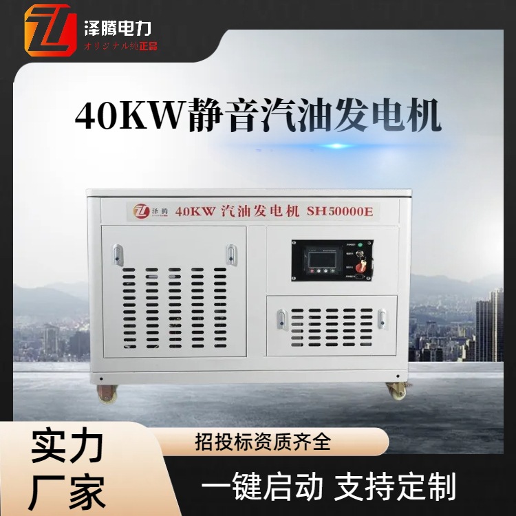 泽腾电力40KW低噪音汽油发电机 SH50000E    应急救援   抗震救灾